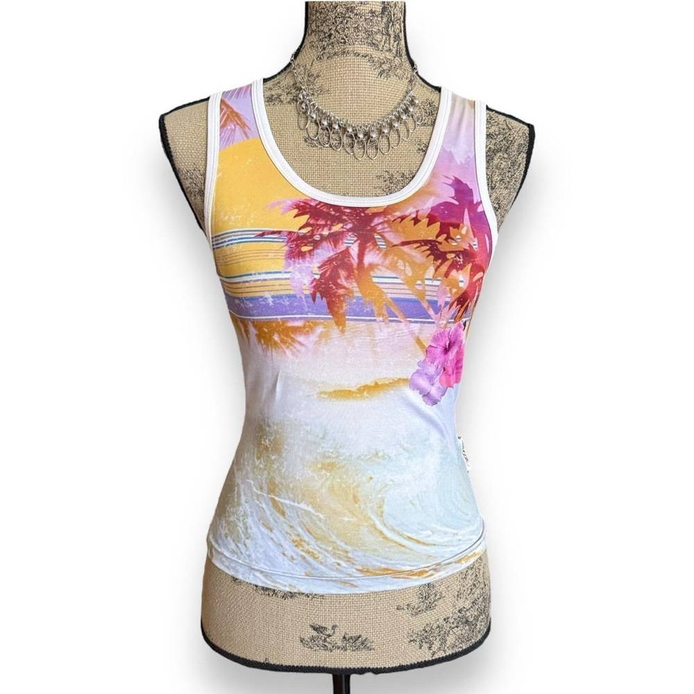XOXO Jeans Tropical Print Tank Top Size S
